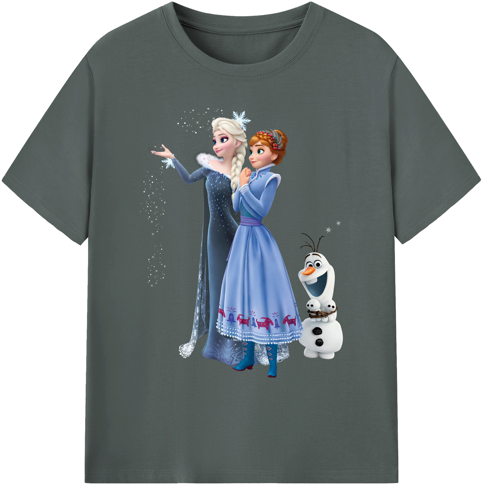 （画像用） アナと雪の女王 アンナ エルサ Frozen Anna Elsa 綿100％ メンズ半袖Tシャツ｜肌触りやわらか＆通気性